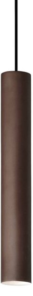 Ideal Lux závesné svietidlo Look, tmavohnedé, Ø 6 cm, kov, Hnedá / hrdzavá, Obývacia izba / jedáleň, Moderný, Závesné svietidlo