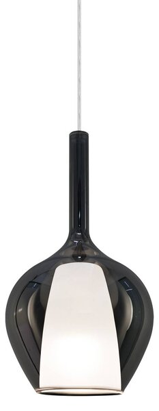 Ideal Lux závesné svietidlo Kalique 1, dymovo šedá, Ø 18 cm, Hliník / sivá / zinok, Obývacia izba / jedáleň, Plast, Moderný, Závesné svietidlo
