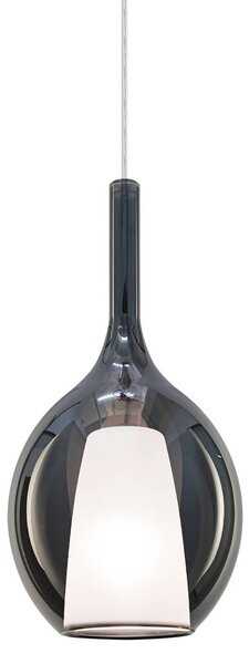 Ideal Lux závesné svietidlo Kalique 2, dymovo šedá, Ø 18 cm, Hliník / sivá / zinok, Obývacia izba / jedáleň, Plast, Moderný, Závesné svietidlo