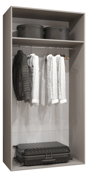 Elegantná šatníková skriňa CAITIR 1 100 cm - čierna / čierne úchyty