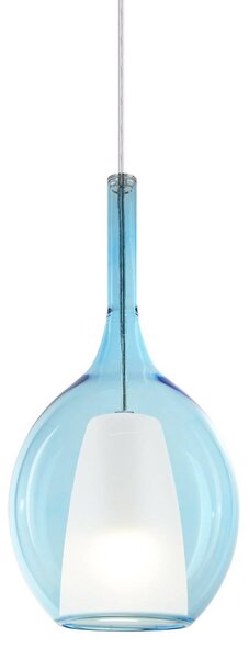 Ideal Lux závesné svietidlo Kalique 2, modré, Ø 18 cm, plast, Modrá, Obývacia izba / jedáleň, Plast, Moderný, Závesné svietidlo