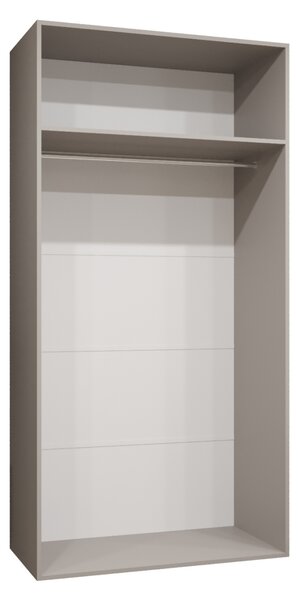 Elegantná šatníková skriňa CAITIR 1 100 cm - čierna / čierne úchyty