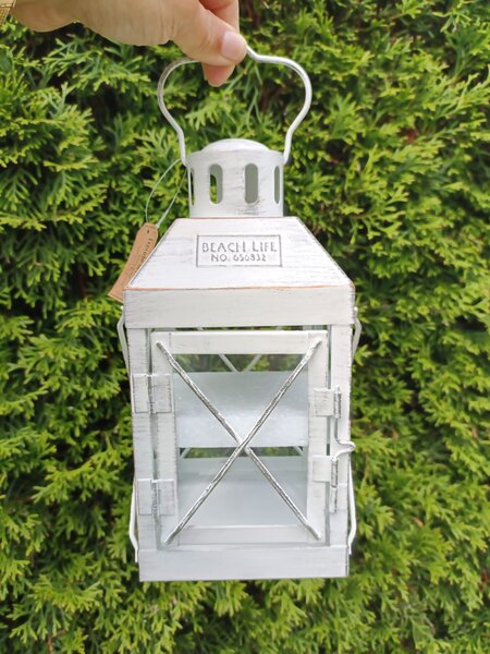 Lampy Tiffany Svietnik lampáš biely 1500