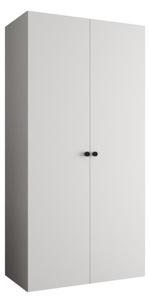 Elegantná šatníková skriňa CAITIR 1 100 cm - biela / čierne úchyty