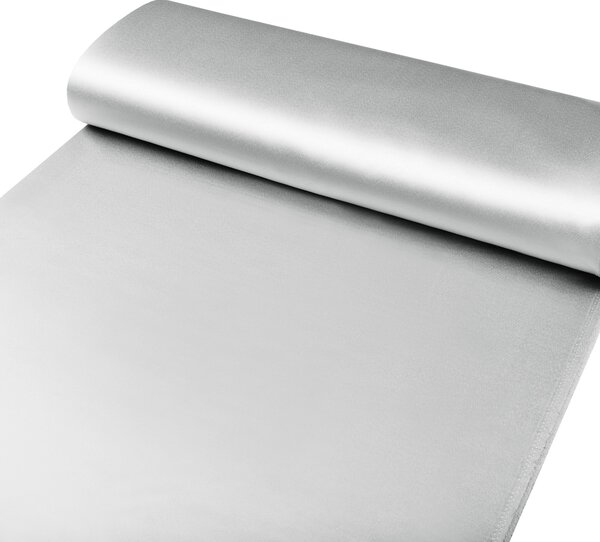 Látka polyesterový satén LUX-011 Strieborná - šírka 150 cm