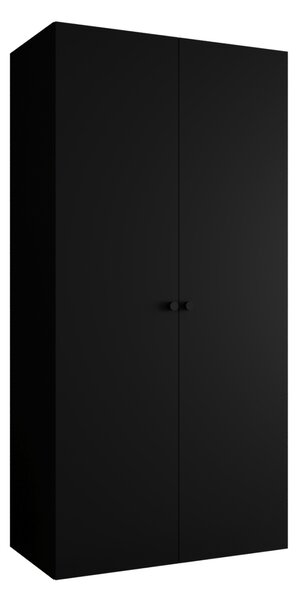 Elegantná šatníková skriňa CAITIR 1 100 cm - čierna / čierne úchyty