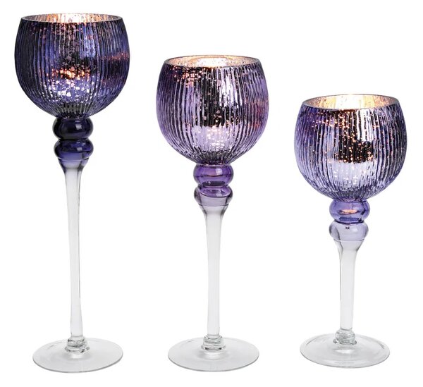 Lampy Tiffany Svietnik stojanový fialový 1004
