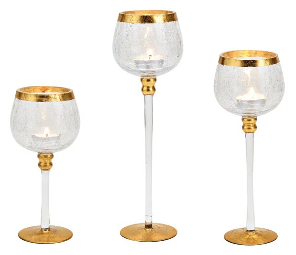 Lampy Tiffany Svietnik stojanový - zlatý okraj 1007