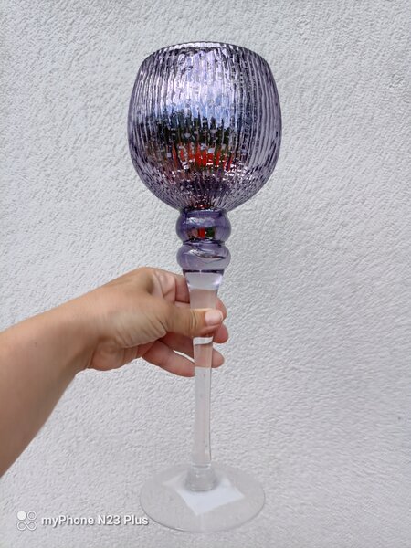 Lampy Tiffany Svietnik stojanový fialový 1004