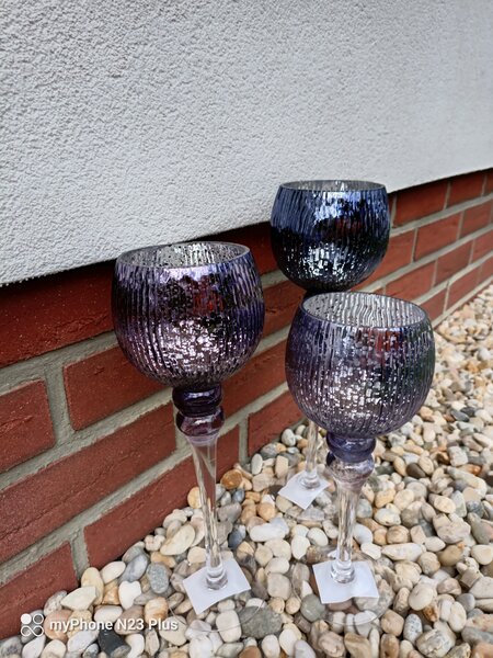 Lampy Tiffany Svietnik stojanový fialový 1004