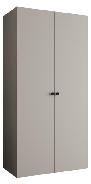 Elegantná šatníková skriňa CAITIR 1 100 cm - kašmír / čierne úchyty
