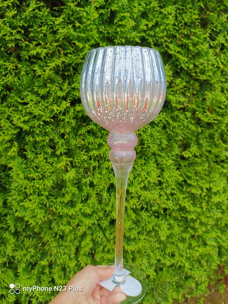 Lampy Tiffany Svietnik stojanový ružový 1002