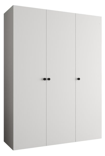 Elegantná šatníková skriňa CAITIR 1 150 cm - biela / čierne úchyty
