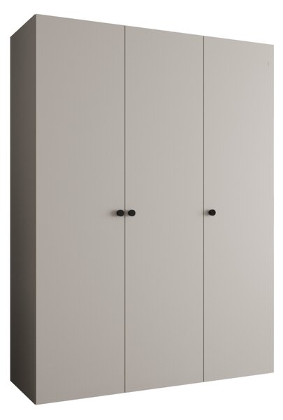 Elegantná šatníková skriňa CAITIR 1 150 cm - kašmír / čierne úchyty