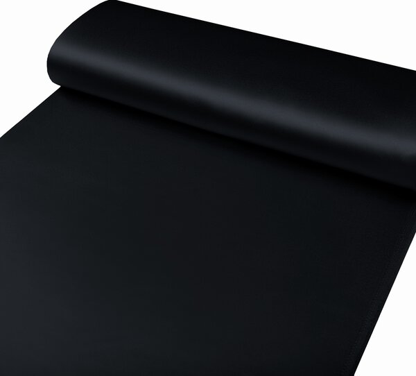 Látka polyesterový satén LUX-026 Čierna - šírka 150 cm
