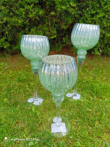 Lampy Tiffany Svietnik stojanový - mäta 1003