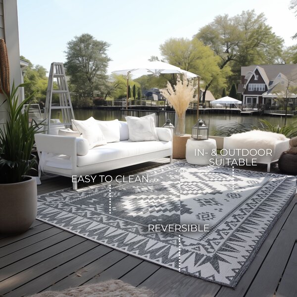 ELLE Decoration , Kusový koberec Gemini 106018 Silver z kolekcie Elle – na von aj na doma, 120x170, šedá, chodba / predsieň