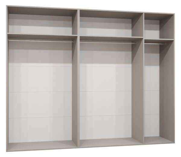 Elegantná šatníková skriňa CAITIR 1 250 cm - čierna / čierne úchyty