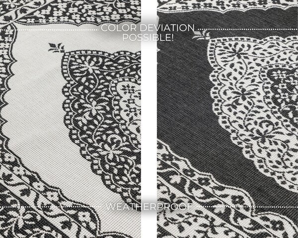ELLE Decoration , Kusový koberec Gemini 106024 Black z kolekcie Elle – na von aj na doma, 160x230, čiernobiela, chodba / predsieň