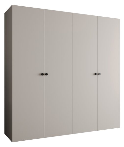 Elegantná šatníková skriňa CAITIR 1 200 cm - kašmír / čierne úchyty