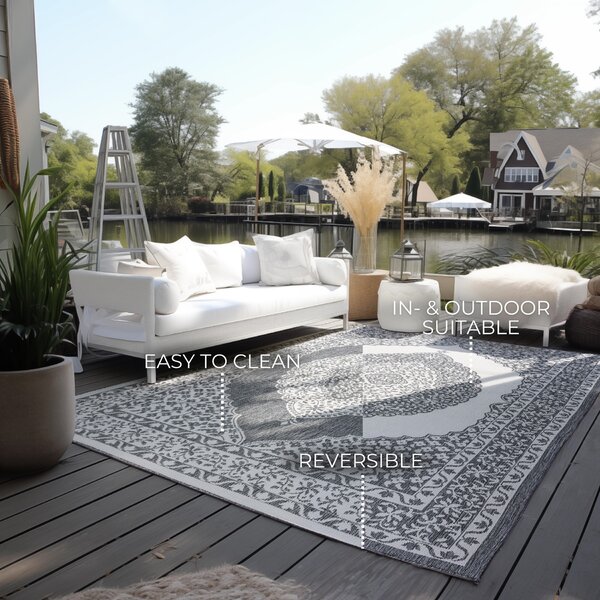 ELLE Decoration , Kusový koberec Gemini 106023 Silver z kolekcie Elle – na von aj na doma, 120x170, šedá, chodba / predsieň