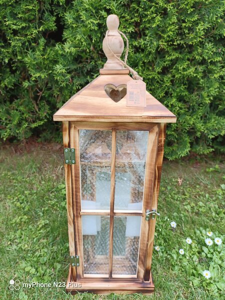 Lampy Tiffany Svietnik sada - drevený lampáš 1501