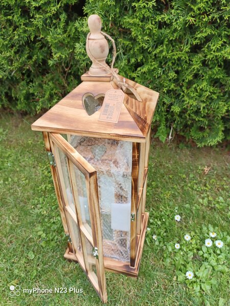 Lampy Tiffany Svietnik sada - drevený lampáš 1501