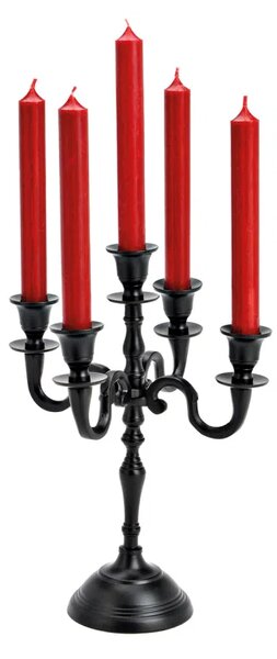 Lampy Tiffany Svietnik kovový 5ramenný čierny 1301