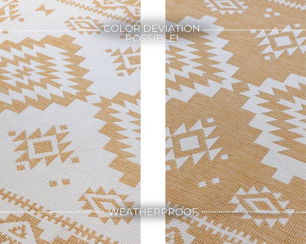 ELLE Decoration, Kusový koberec Gemini 106022 Ochre z kolekcie Elle – na von aj na doma, 120x170, žltá, chodba / predsieň