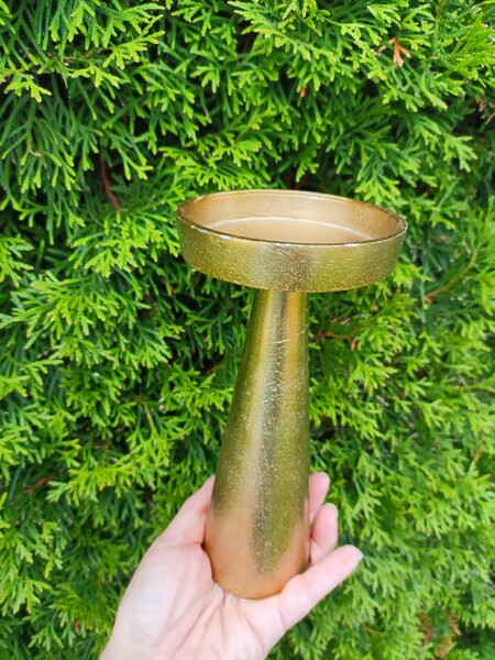 Lampy Tiffany Svietnik zlatý kovový 1109