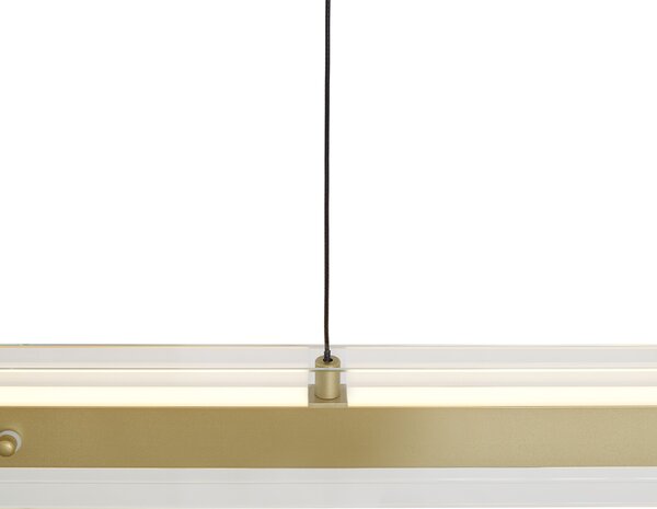 Moderné závesné svietidlo mosadzné s čírym sklom vrátane LED Easylift - Catch