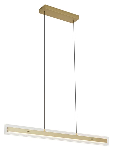 Moderné závesné svietidlo mosadzné s čírym sklom vrátane LED Easylift - Catch