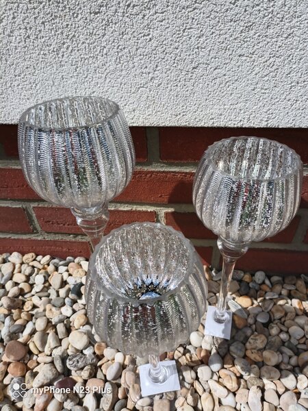 Lampy Tiffany Svietnik stojanový strieborný 1005