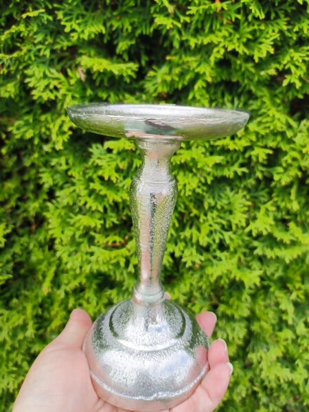 Lampy Tiffany Svietnik kovový - strieborný 1110