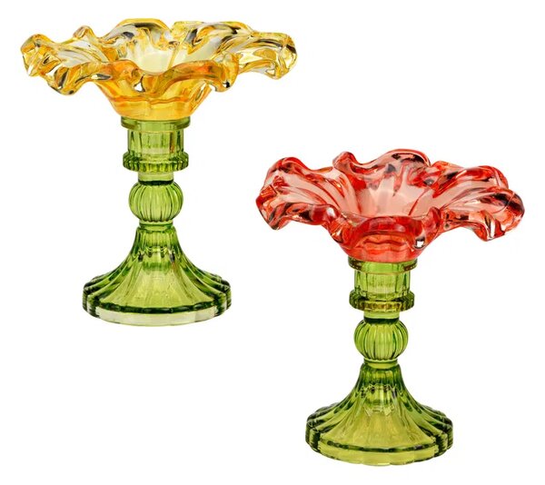 Lampy Tiffany Svietnik sklenený 2dielny 1008