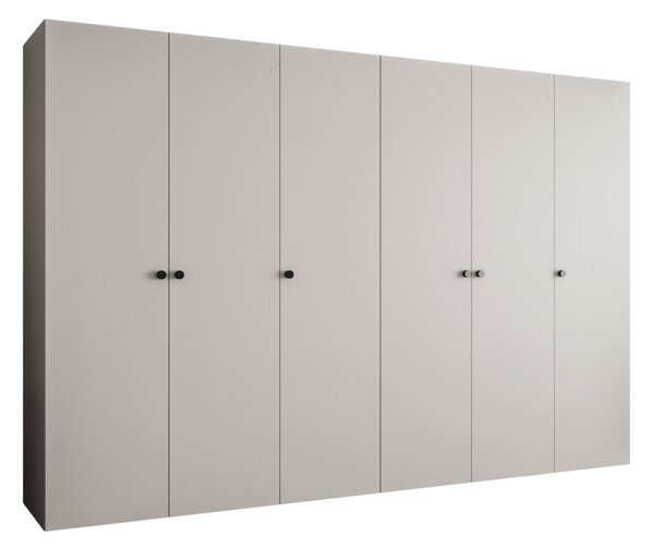 Elegantná šatníková skriňa CAITIR 1 300 cm - kašmír / čierne úchyty