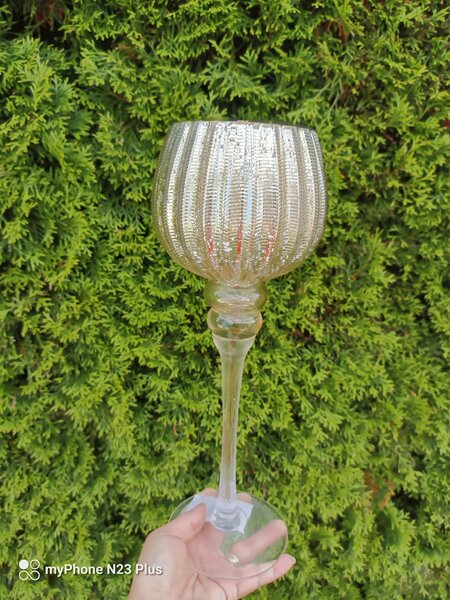 Lampy Tiffany Svietnik stojanový - zlatý 1006