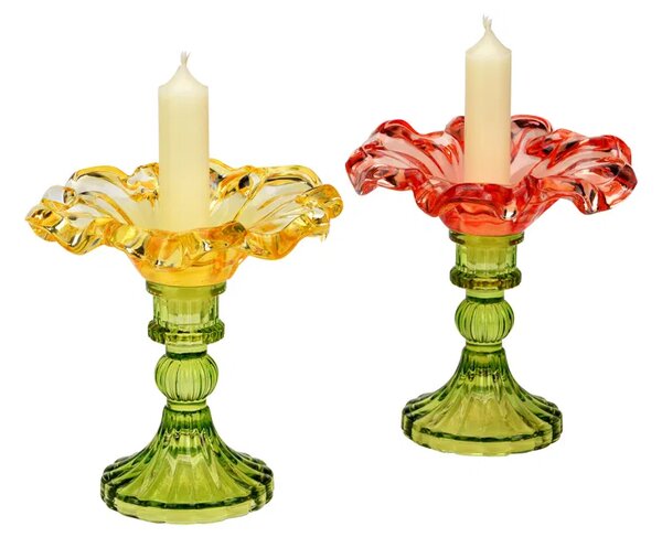 Lampy Tiffany Svietnik sklenený 2dielny 1008