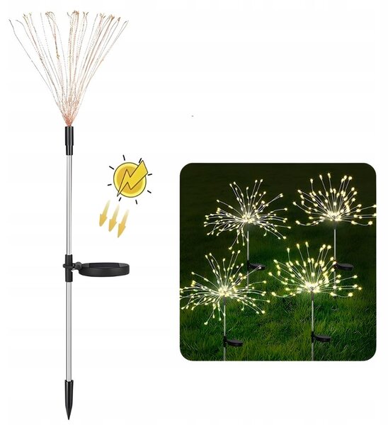 Farebná solárna záhradná lampa TSG-294 s 240 LED diódami – solárne lampy s motívom púpav