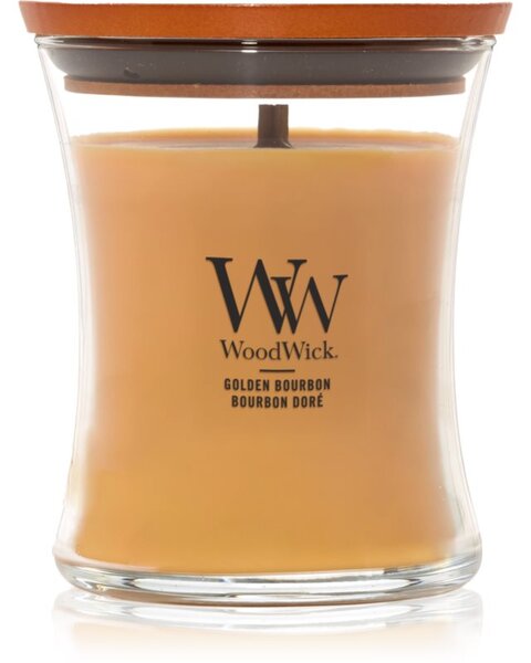 Woodwick Opulent Wood Golden Bourbon vonná sviečka s dreveným knotom (hearthwick) 275 g