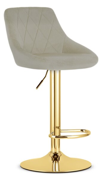 Barová stolička KAST béžová (ivory)/zlatá