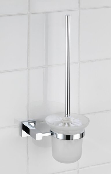WENKO WC kefa BEZ VŔTANIA PowerLoc SAN REMO lesklý kov 38x17x12 cm