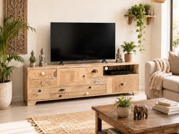 TV stolík Manu 160x50x45 indický masív mango
