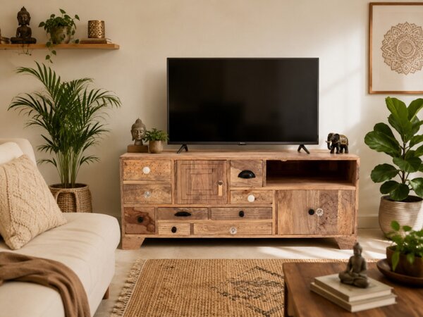 TV stolík Manu 120x50x45 indický masív mango