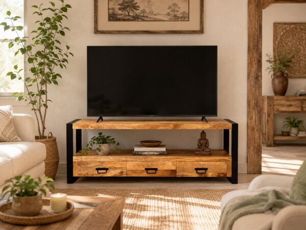 TV stolík Retro 150x60x45 indický masív mango