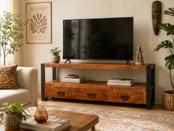 TV stolík Retro 150x60x45 indický masív mango