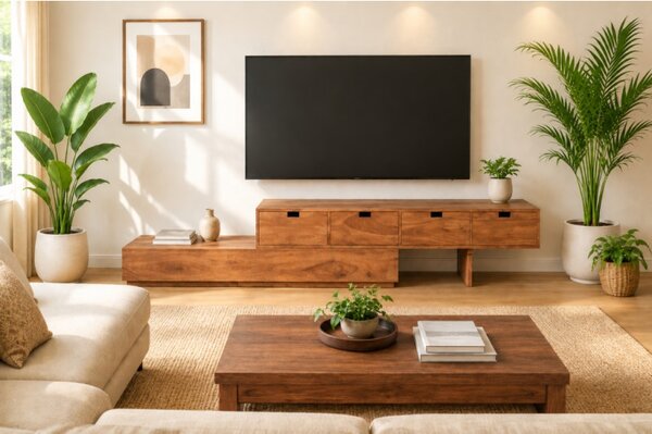 TV stolík 260x40x40 indický masív palisander