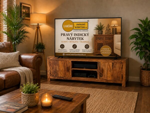 TV stolík Kali 150x50x45 indický masív palisander