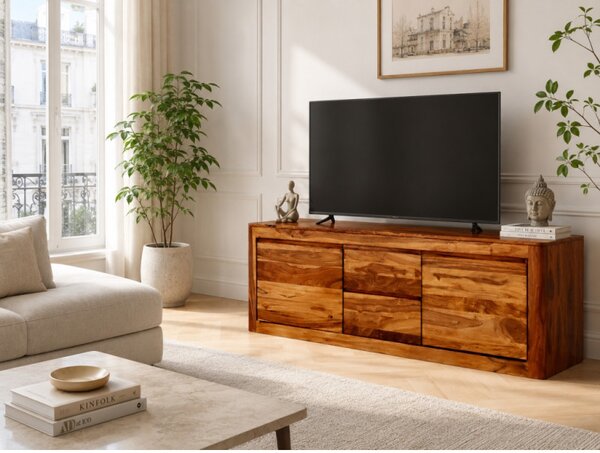 TV stolík Tina s úložným priestorom 140x60x45 indický masív palisander