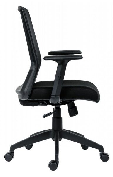 Kancelárska ergonomická stolička NOVELLO — sieť / látka, čierna